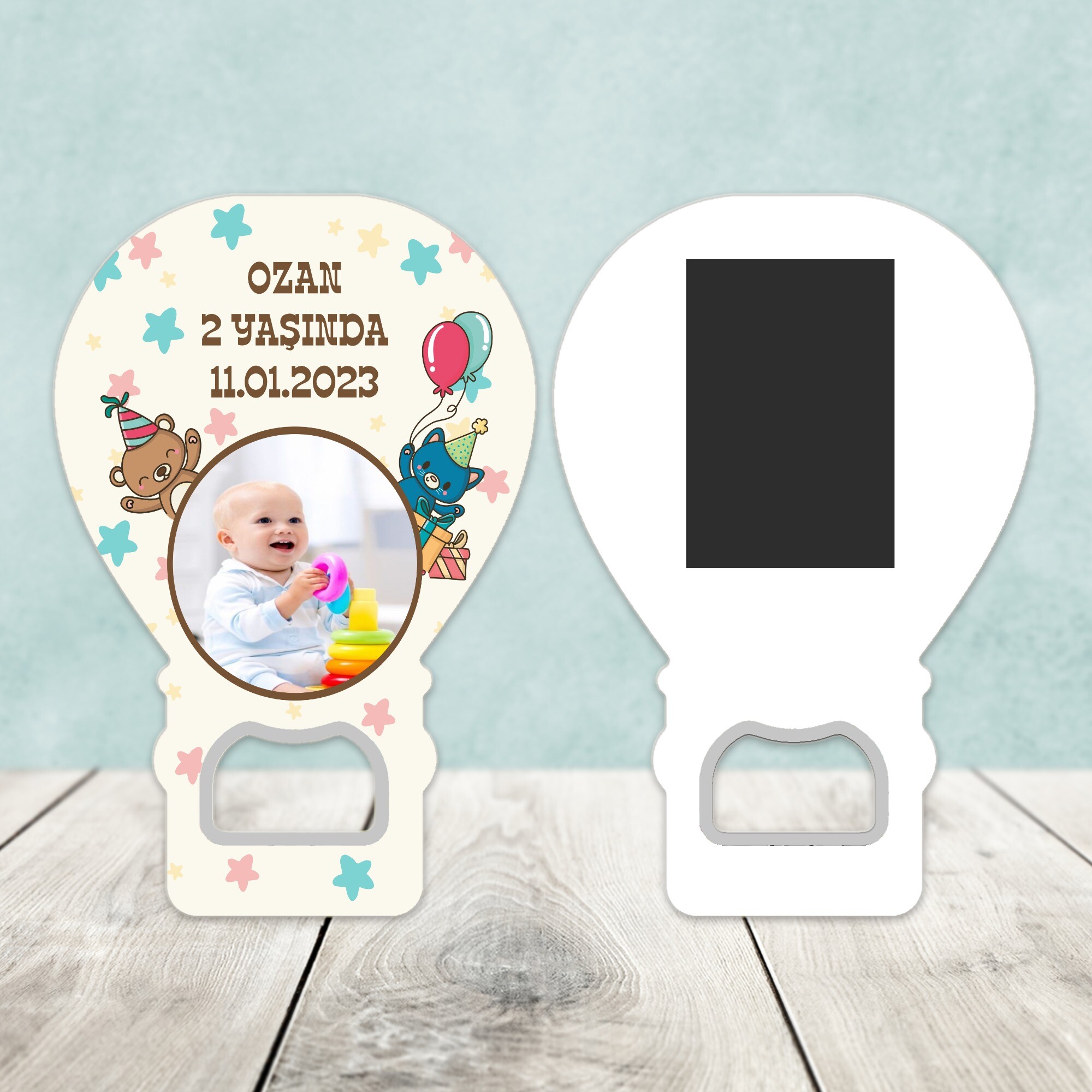 Ayı Figürlü Balon Şekilli Açacaklı Magnet