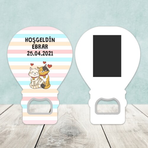 Sevimli Kediler Açacaklı Balon Magnet