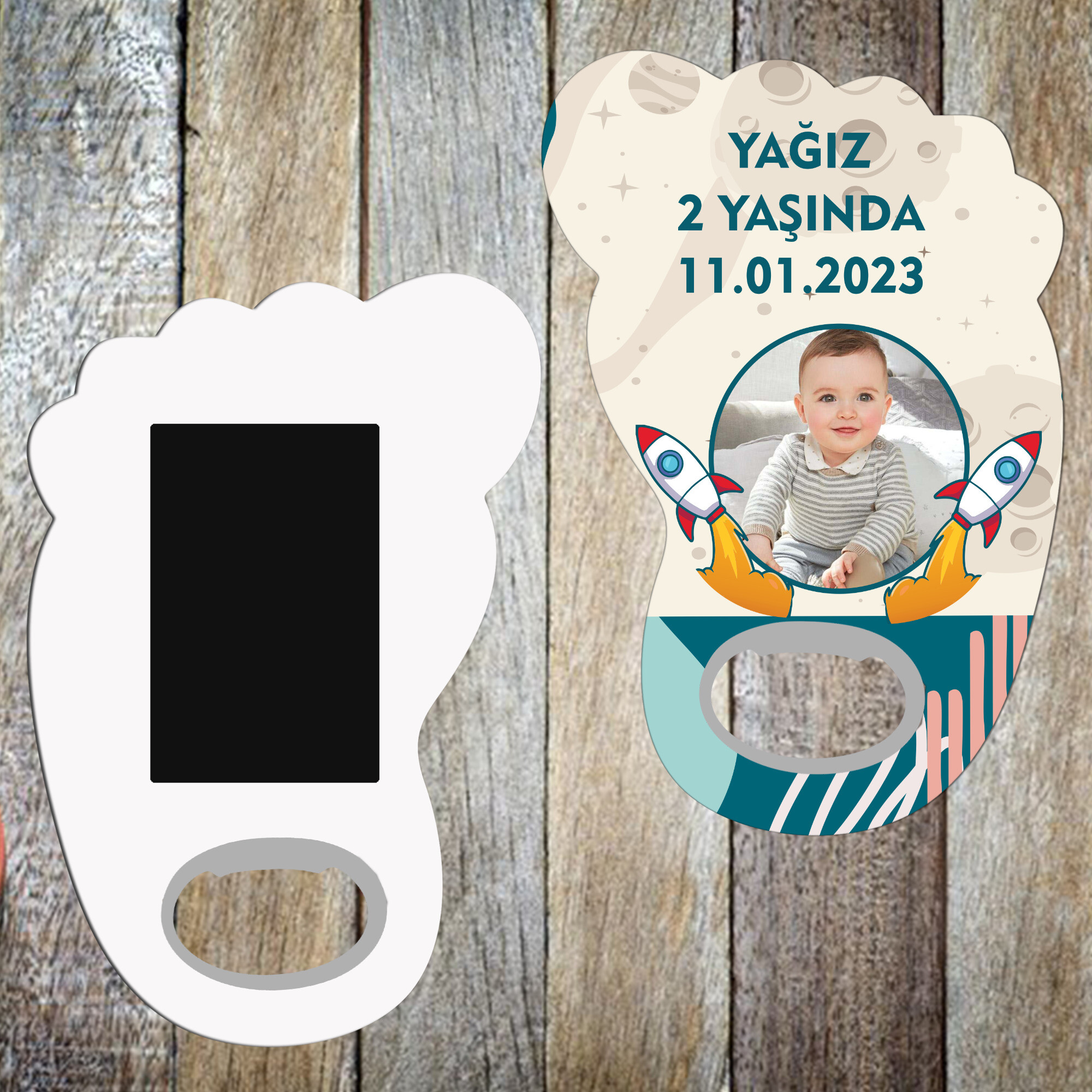 Roket Temalı Ayak Şeklinde Magnet Açacak