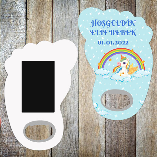Unicornlu Bebek Ayağı Magnet Açacak