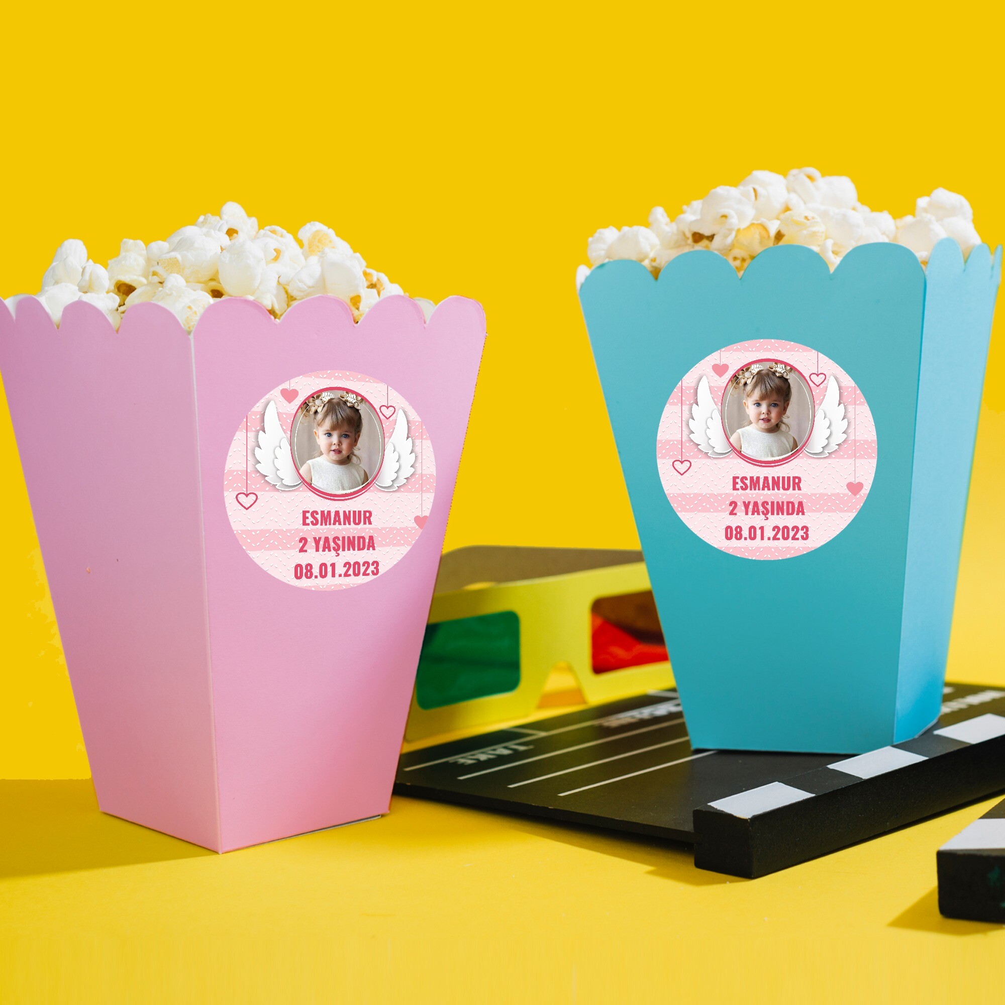 Melek Kanadı Temalı Popcorn Kutusu