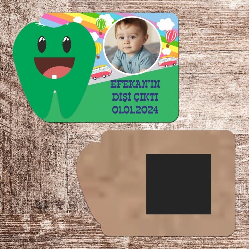 Otobüslü Artık Isırabilirim Magnet Ahşap Yeşil