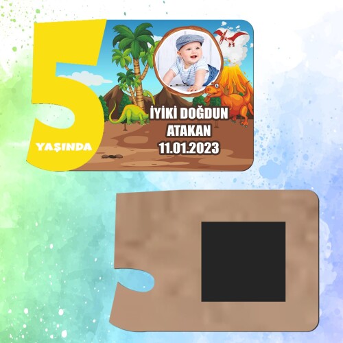 Dinazor Temalı 5 Yaşında Magnet Sarı Rakam