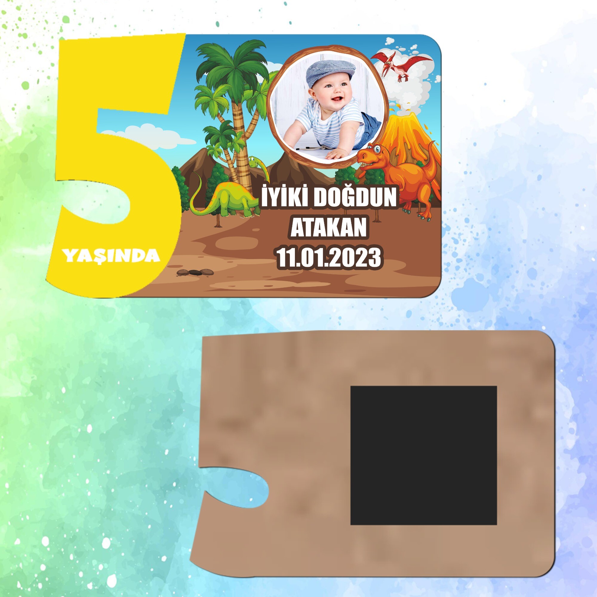Dinazor Temalı 5 Yaşında Magnet Sarı Rakam