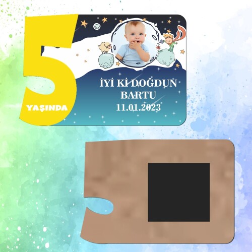 Küçük Prens 5 Yaşında Magnet Sarı Rakam