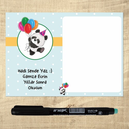 Panda Temalı Kalemli Notluk Magnet