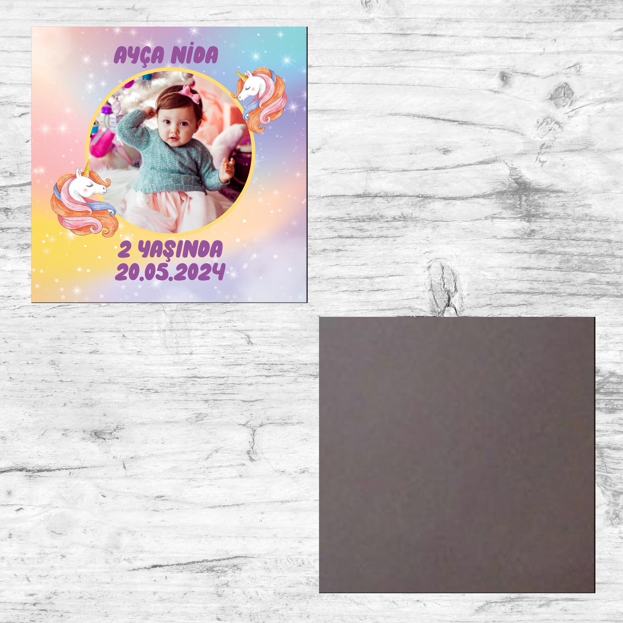 Unicorn Kare Resimli Magnet