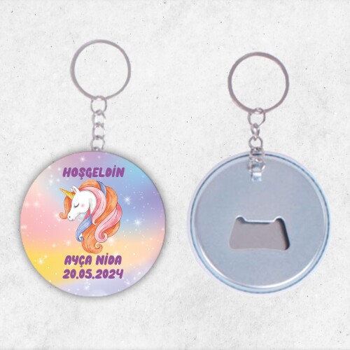 Unicorn Anahtarlıklı Açacak Hediye