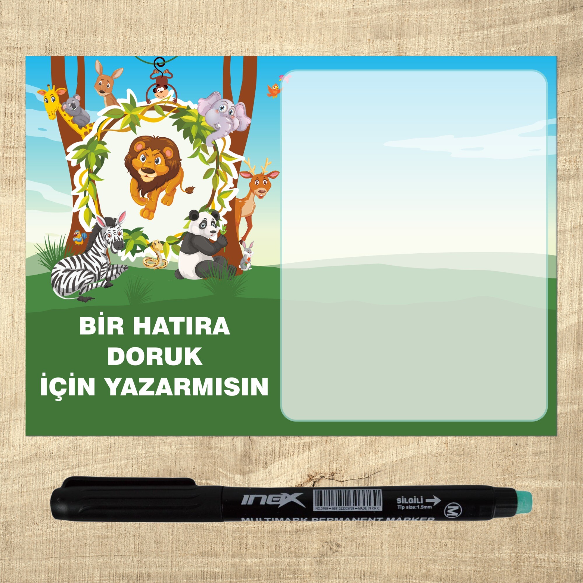 Safari Temalı Kalemli Notluk Magnet