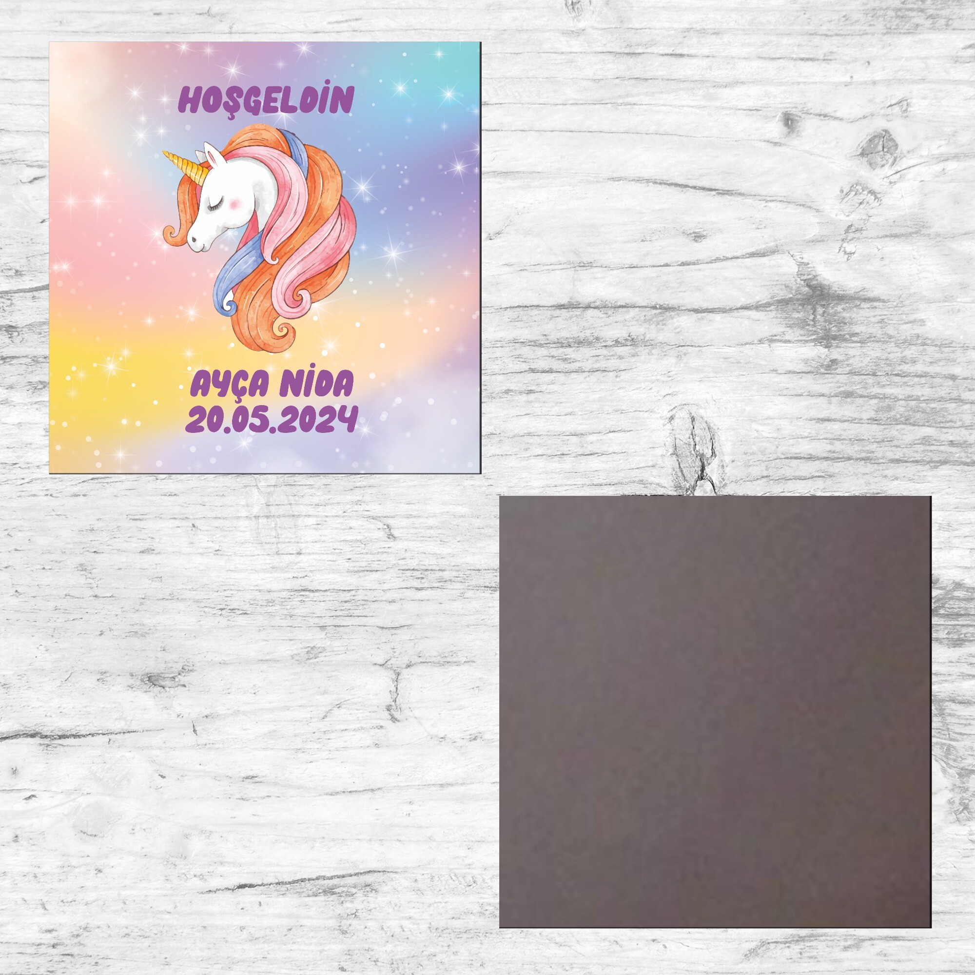 Unicorn Klasik Kare Bebek Magnet