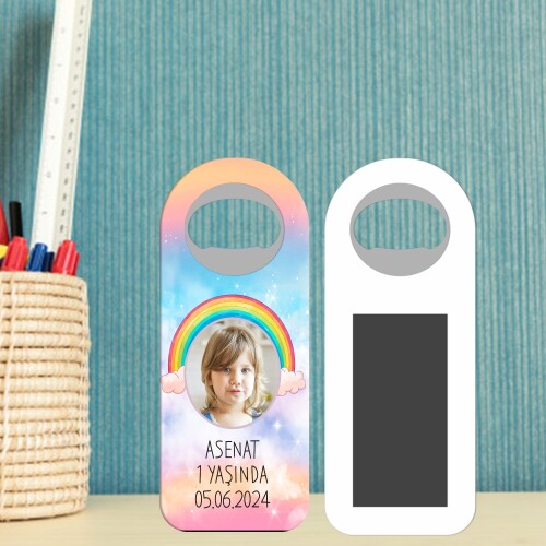 Gökkuşağı Temalı Oval Magnetli Açacak