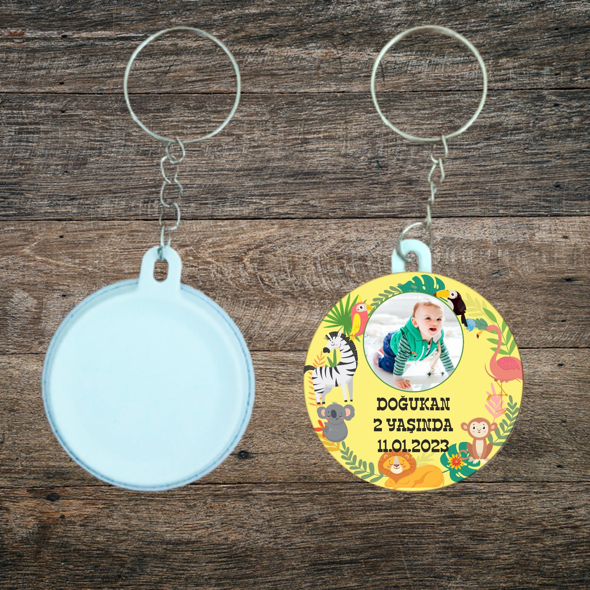 Orman Hayvanları Temalı Doğum Günü Anahtarlığı Plastik