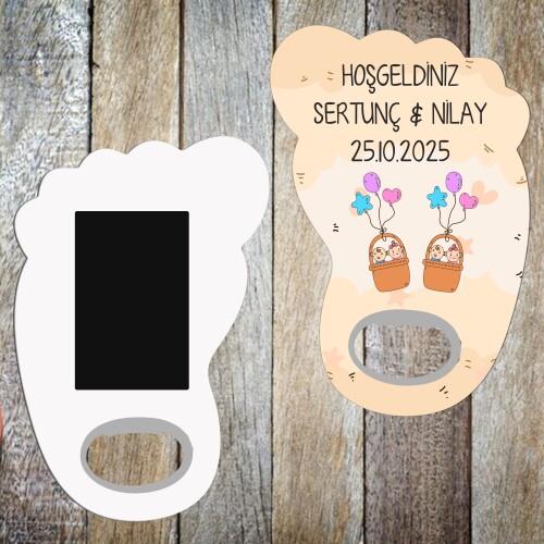 İkiz Bebek Bebek Ayağı Magnet Açacak