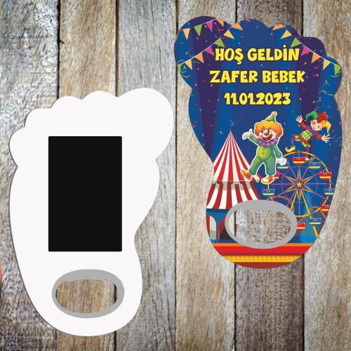 Palyaço Temalı Bebek Ayağı Magnet Açacak