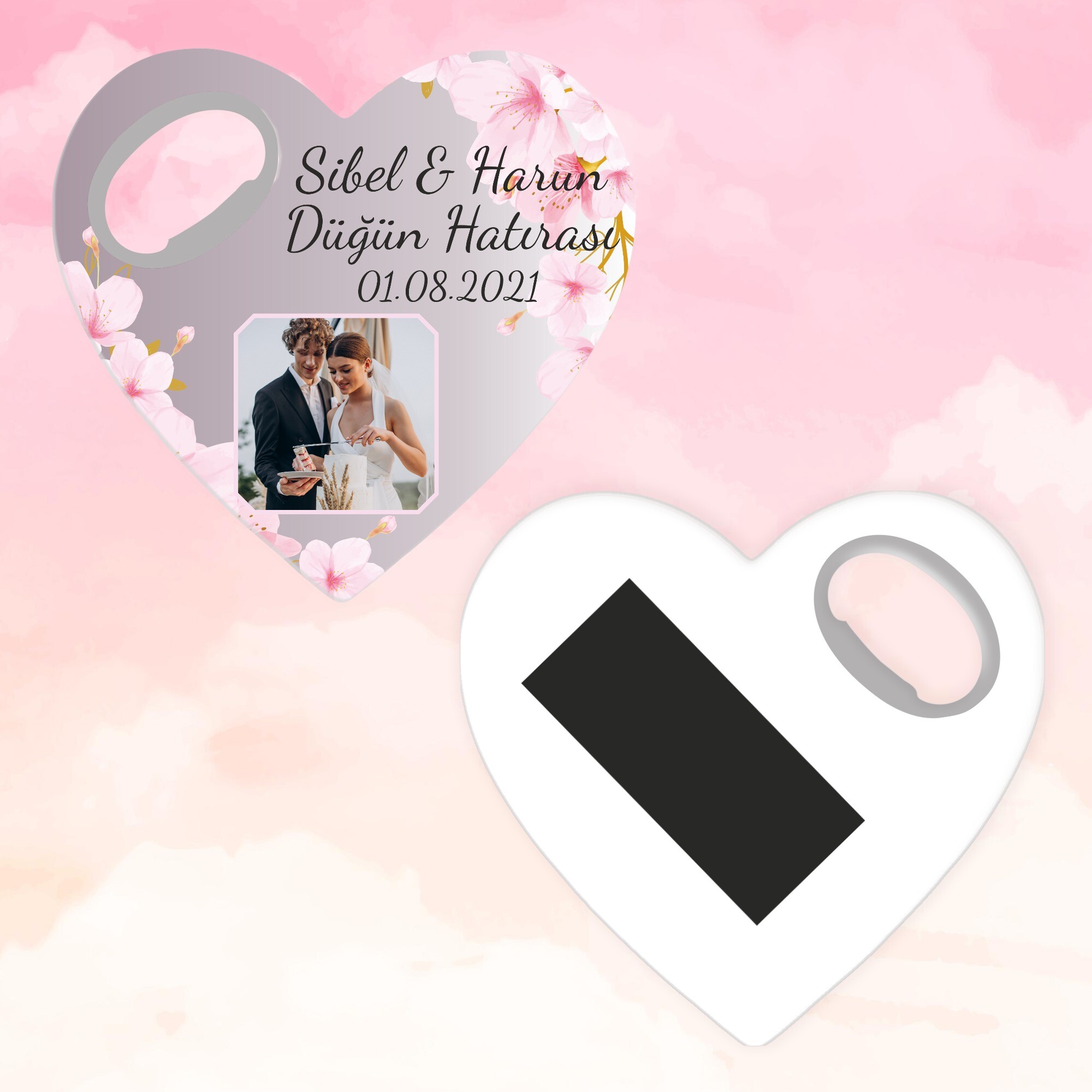 Kiraz Çiçeği Kına Düğün Kalp Açacak Magnet