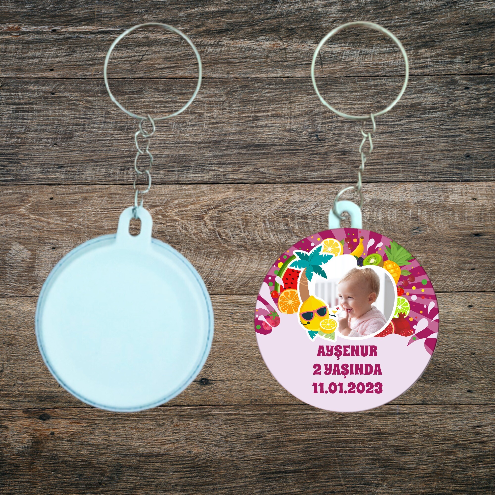 Meyveler Figürlü Doğum Günü Anahtarlığı Plastik