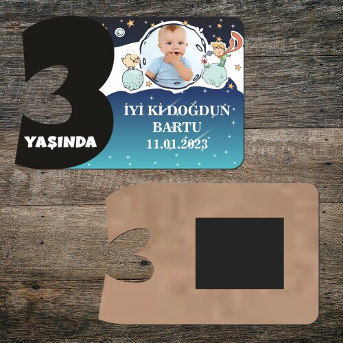 Küçük Prens 3 Rakamlı Hatıra Magnet Siyah