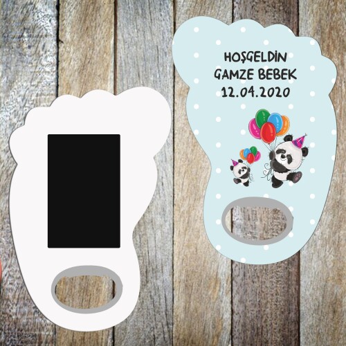 Panda Temalı Bebek Ayağı Magnet Açacak