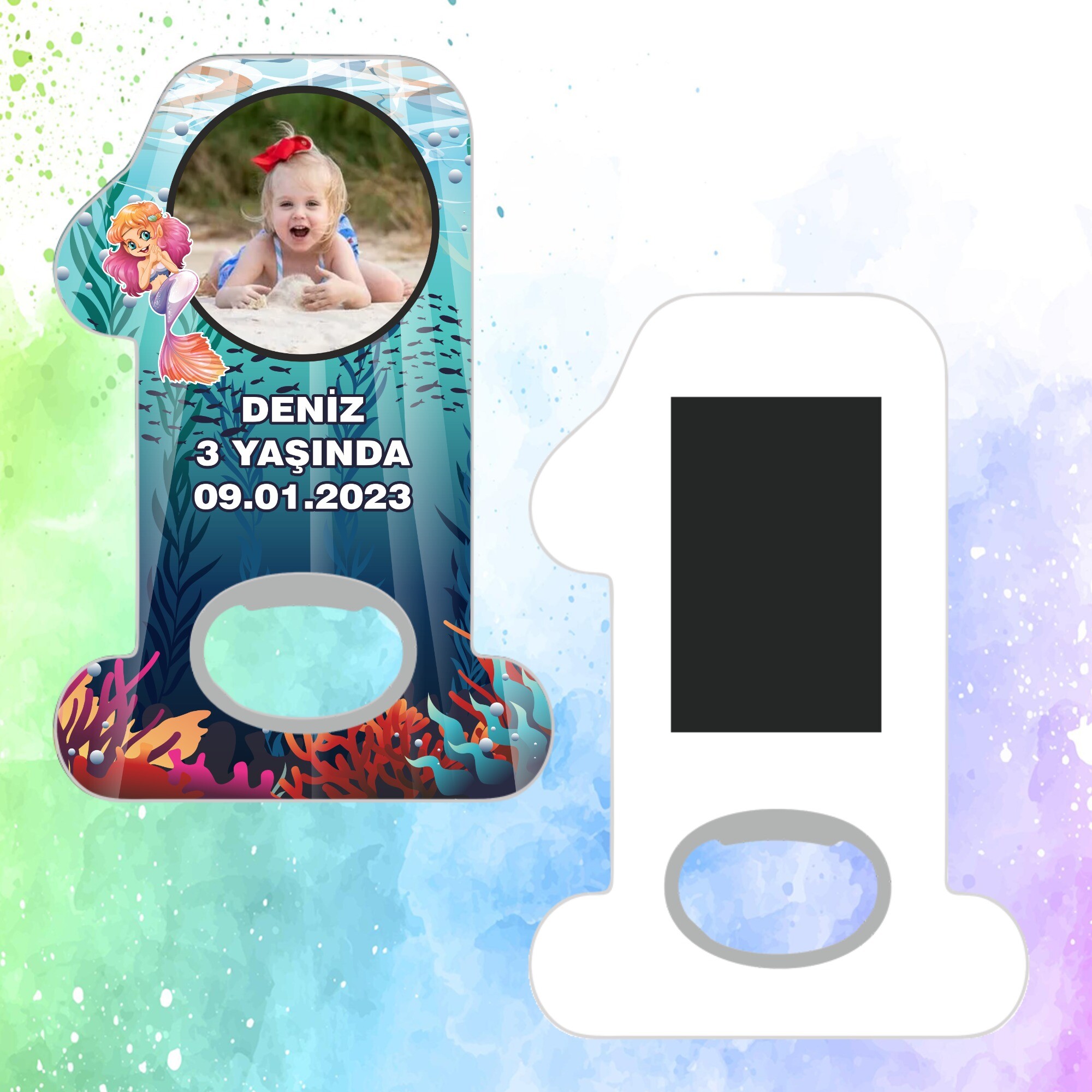 Deniz Kızı 1 Yaş Doğum Günü Magneti
