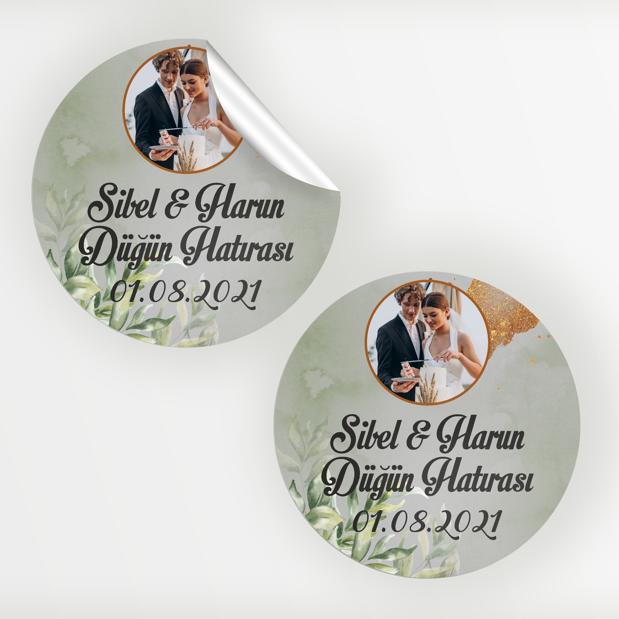 Mutluluk Temalı Daire Kına Düğün Sticker
