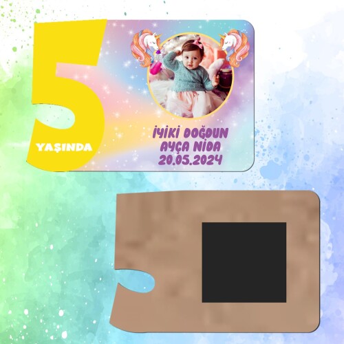 Unicorn 5 Yaşında Magnet Sarı Rakam