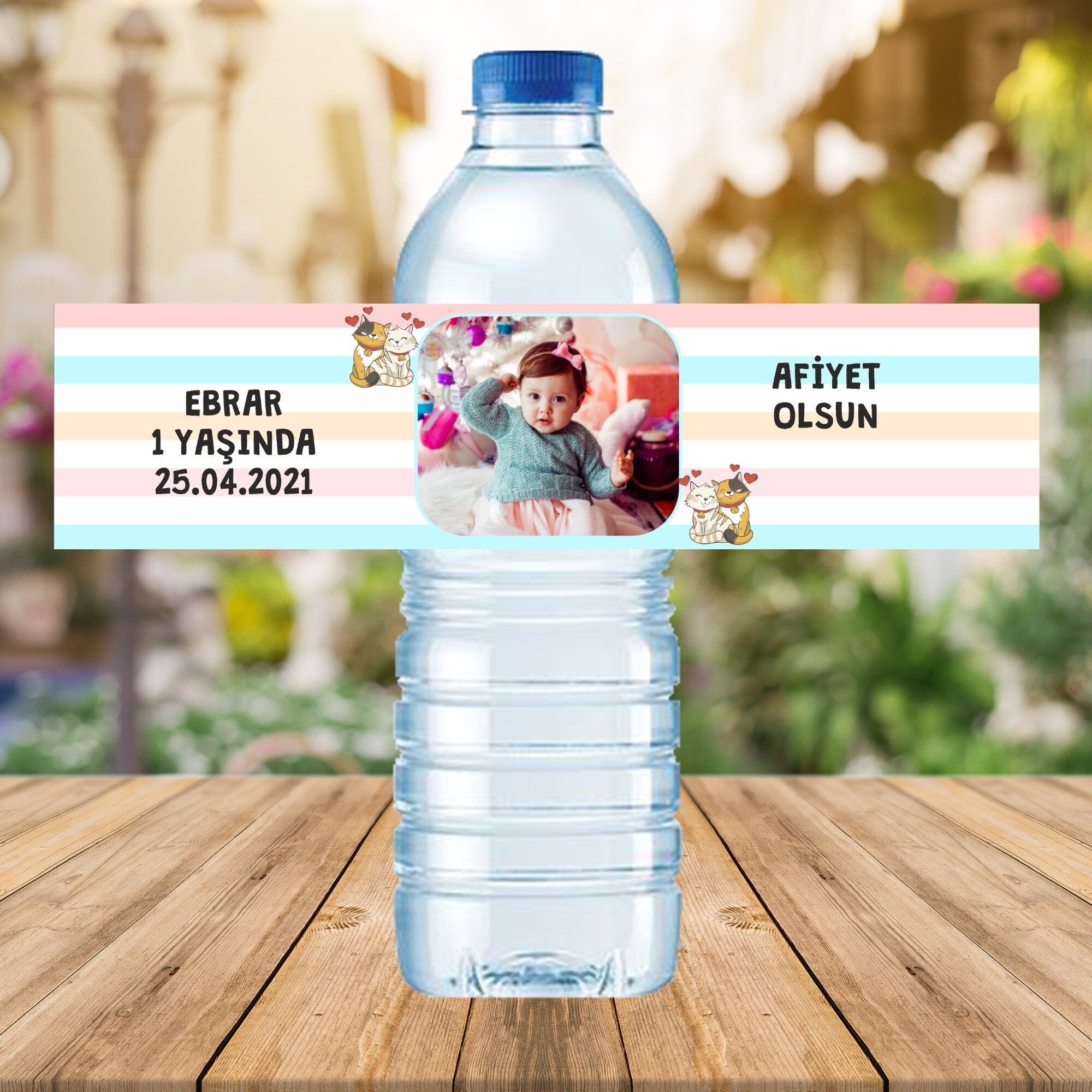 Sevimli Kediler 500ML Su Sargısı Etiketi