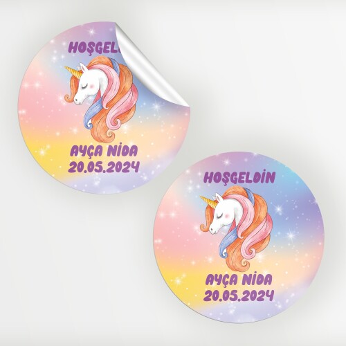 Unicorn Bebek Sticker Etiket