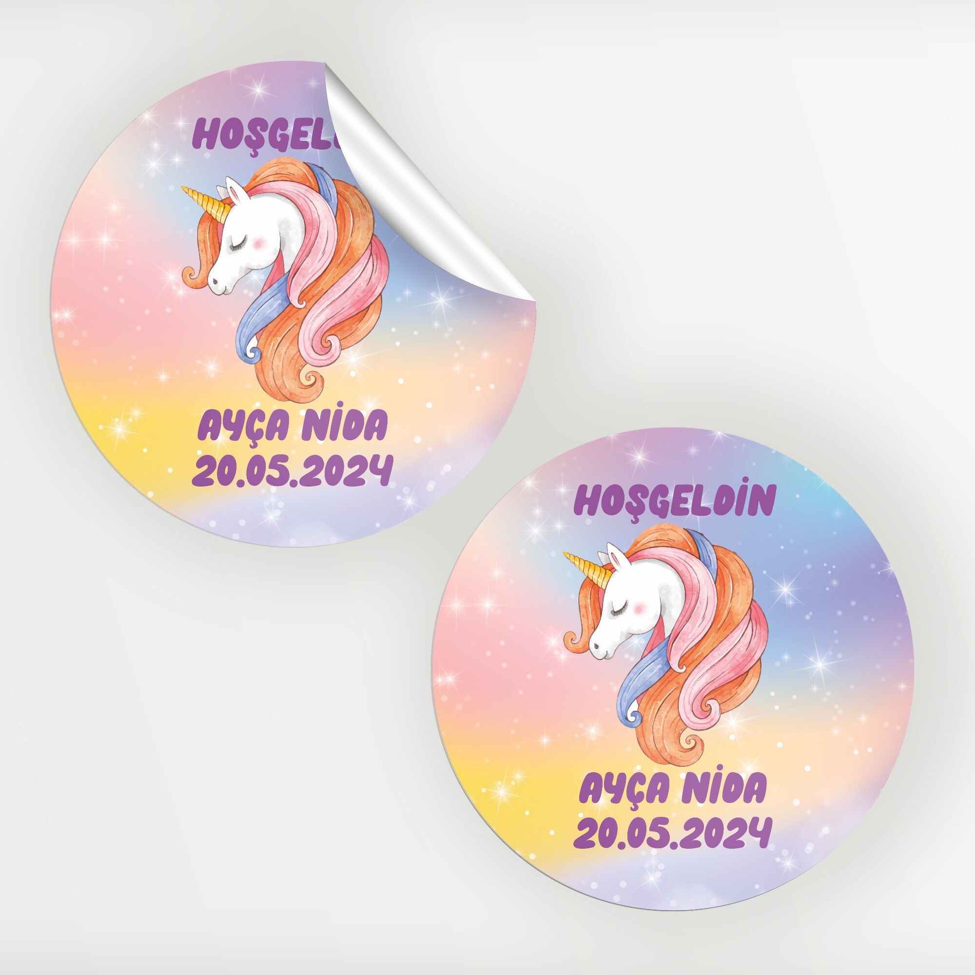 Unicorn Bebek Sticker Etiket