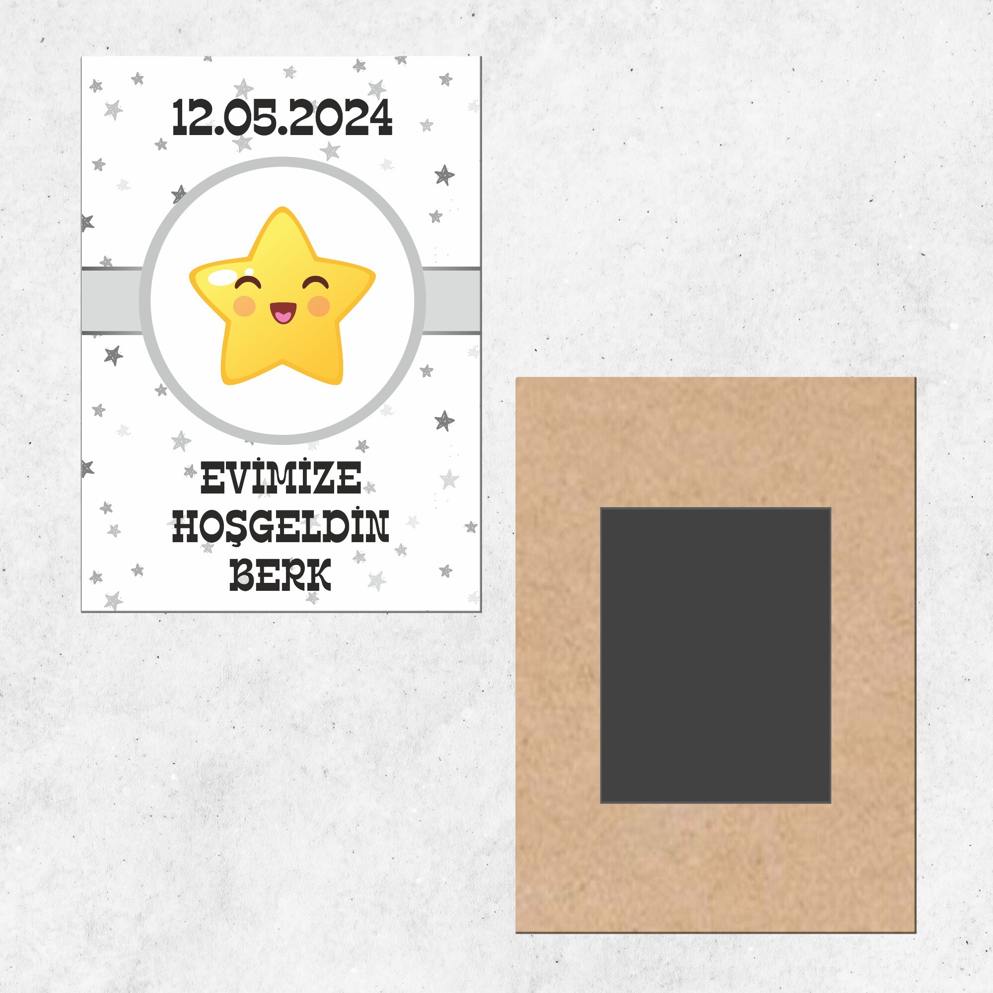 Star Temalı Ahşap Hediye Magnet