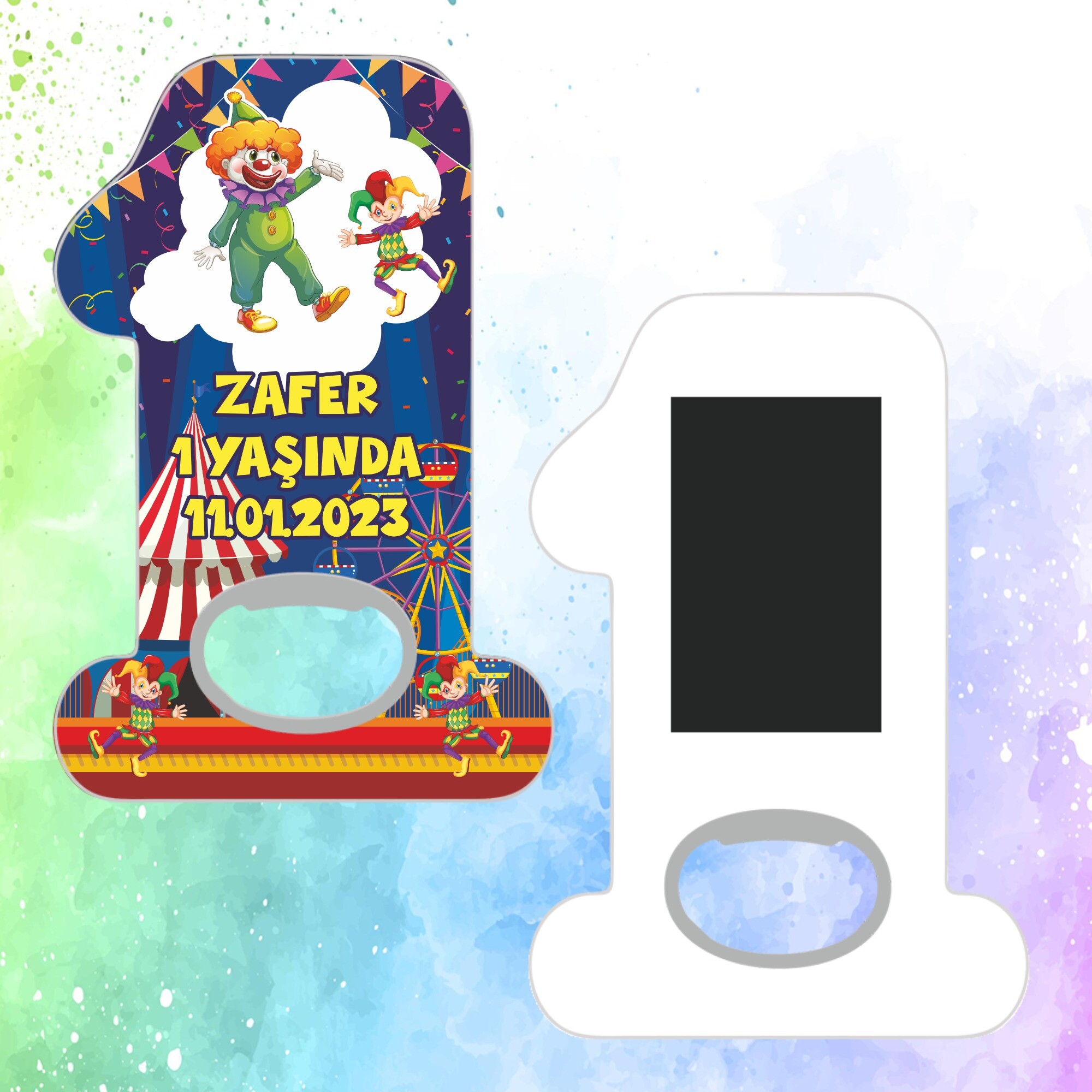 Palyaço Temalı Açacaklı 1 Yaş Magnet