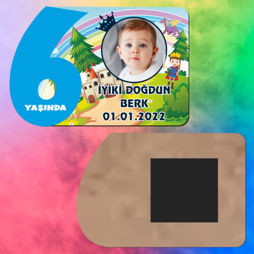 Prens Tasarım 6 Yaş Erkek Çocuk Ahşap Mavi Rakam Magnet