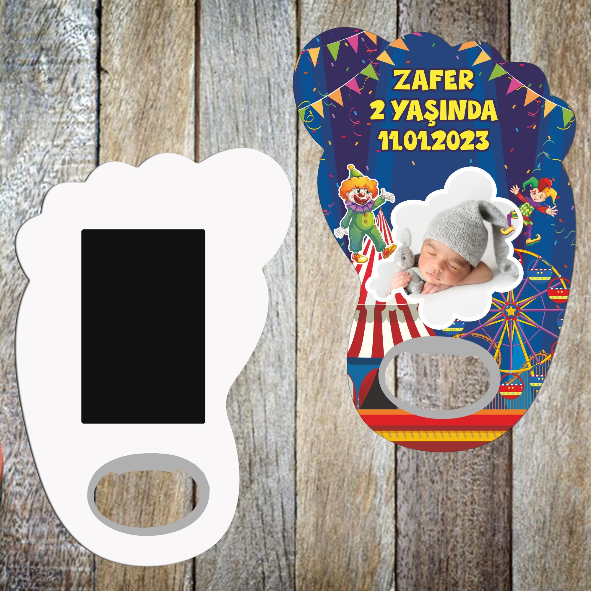 Palyaço Temalı Ayak Şeklinde Magnet Açacak