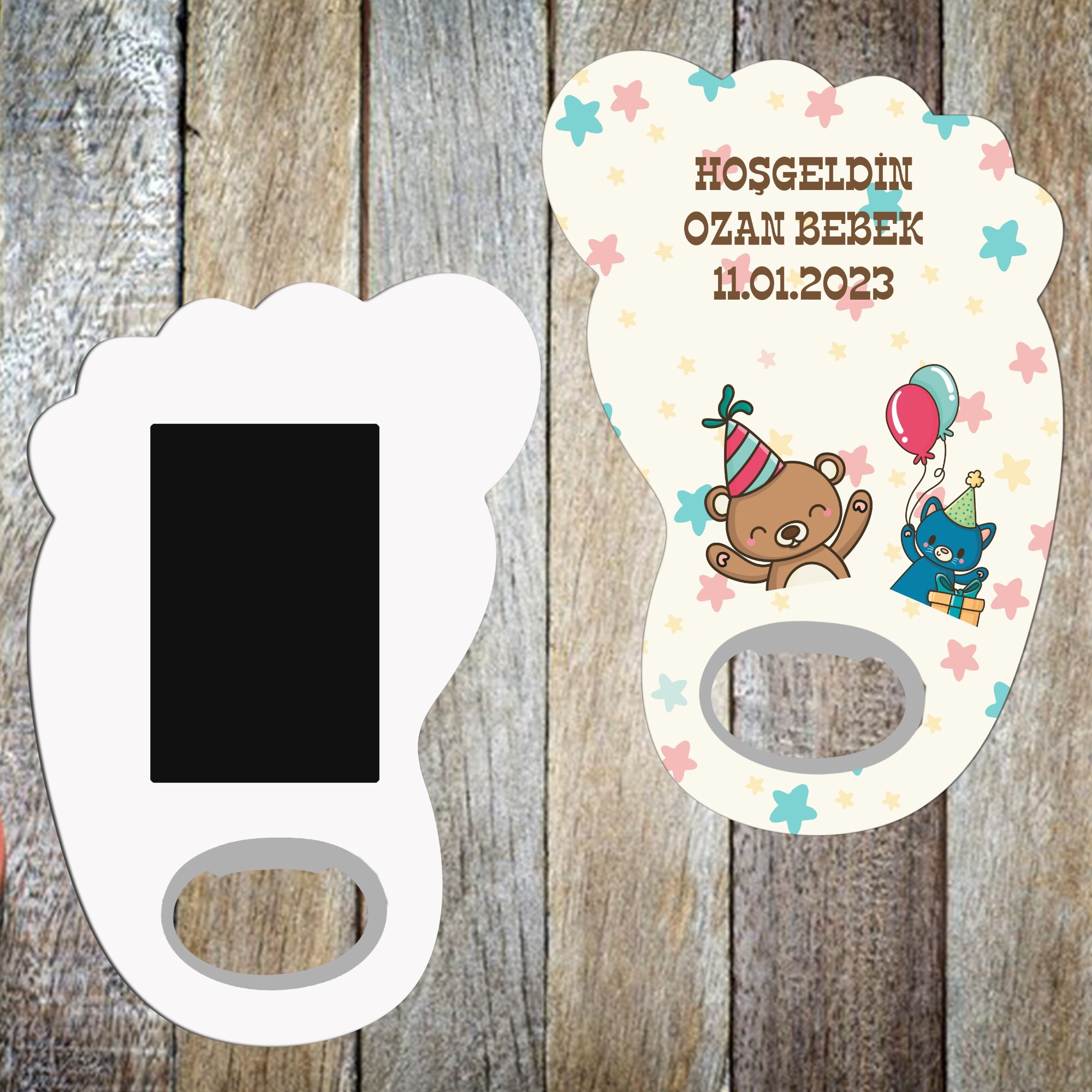 Ayı Figürlü Bebek Ayağı Magnet Açacak