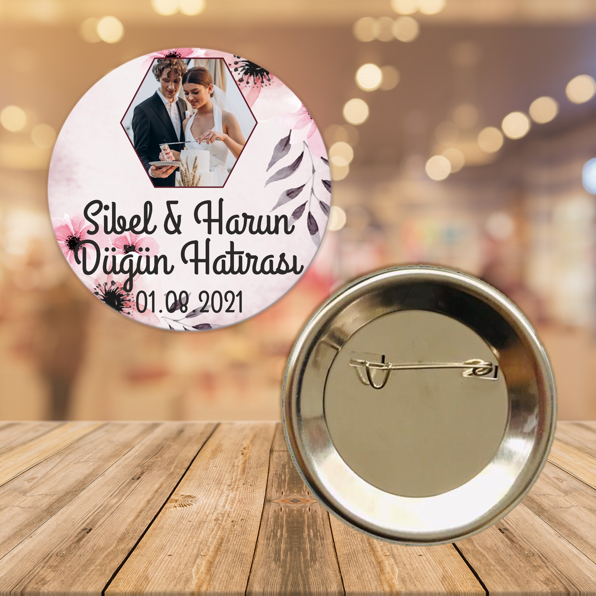 Pembe Tonlar Temalı Söz Nişan Nikah Rozeti