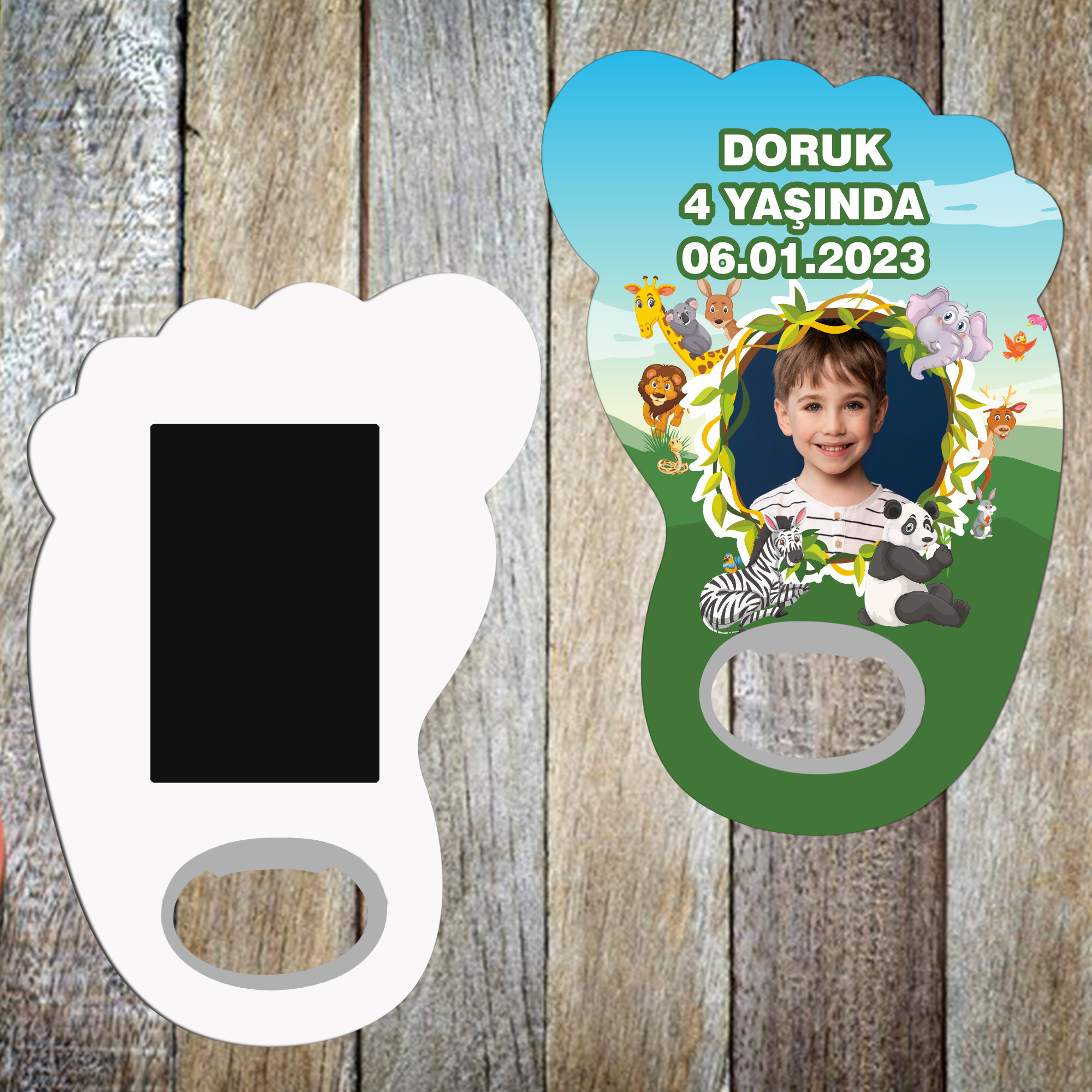 Safari Temalı Ayak Şeklinde Magnet Açacak