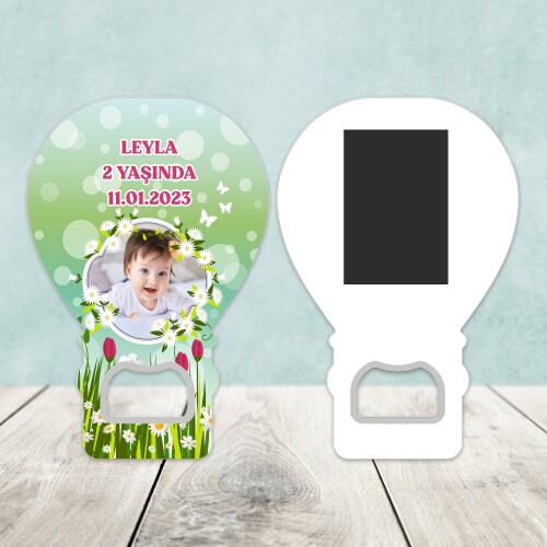 Papatya ve Laleli Balon Şekilli Açacaklı Magnet