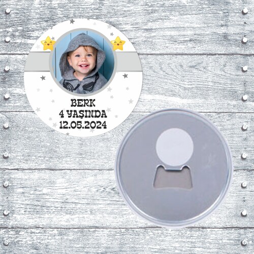 Star Temalı Açacaklı Buton Magnet