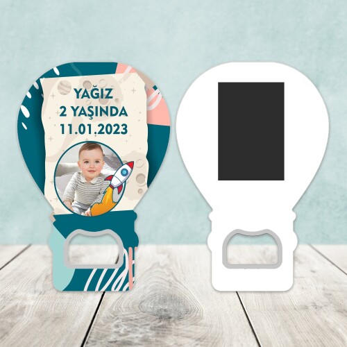Roket Temalı Balon Şekilli Açacaklı Magnet
