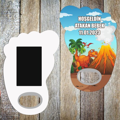 Dinazor Temalı Bebek Ayağı Magnet Açacak