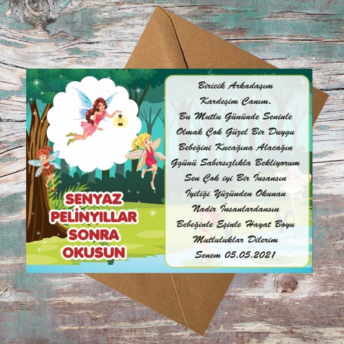 Peri Kızlar Dilek Anı Hatıra Kartı Zarf Dahil
