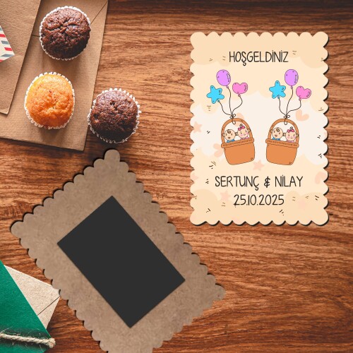 İkiz Bebek Pöti Magnet Ahaşp