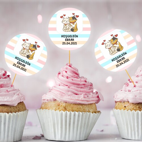 Sevimli Kediler CupCake Kürdan