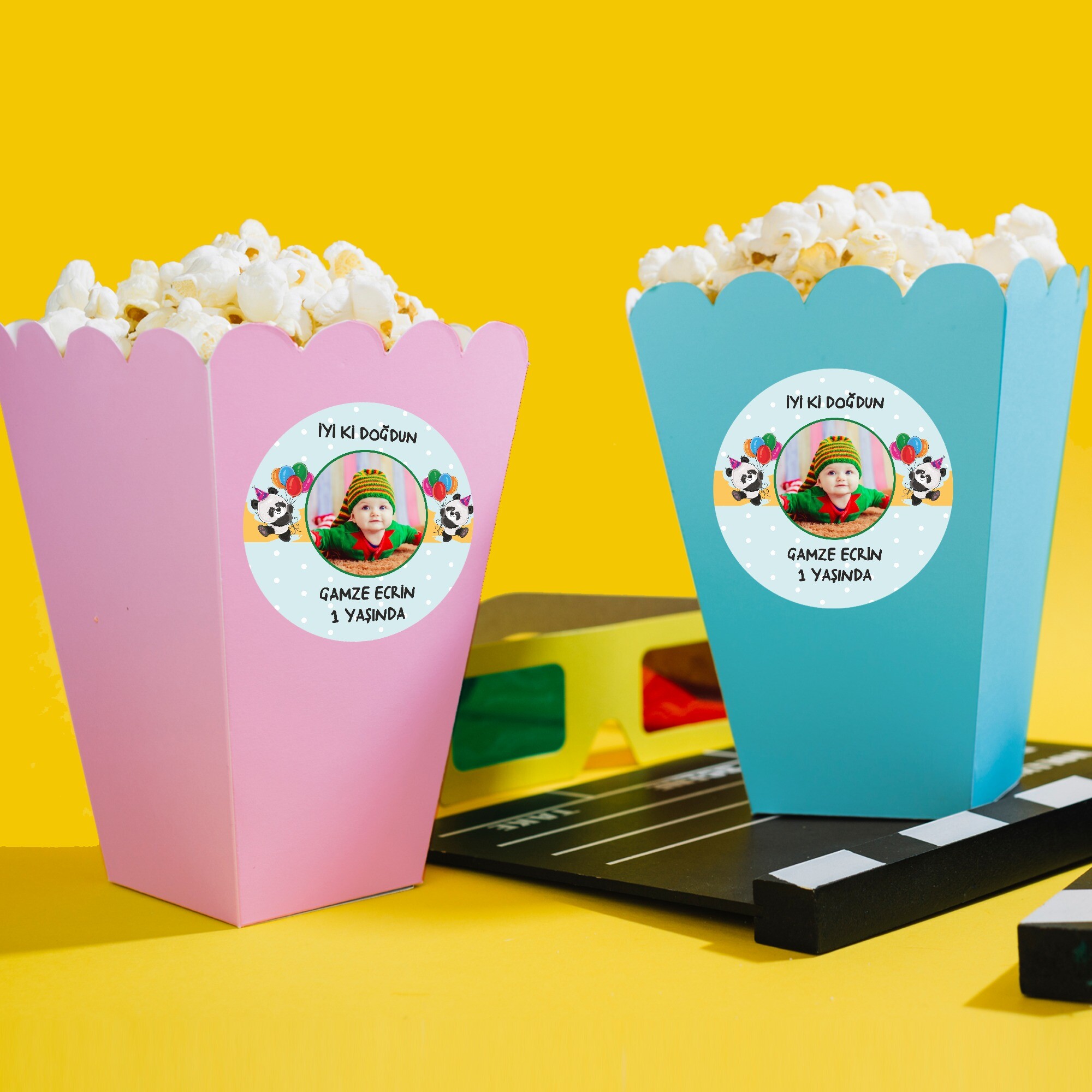 Panda Temalı Popcorn Kutusu