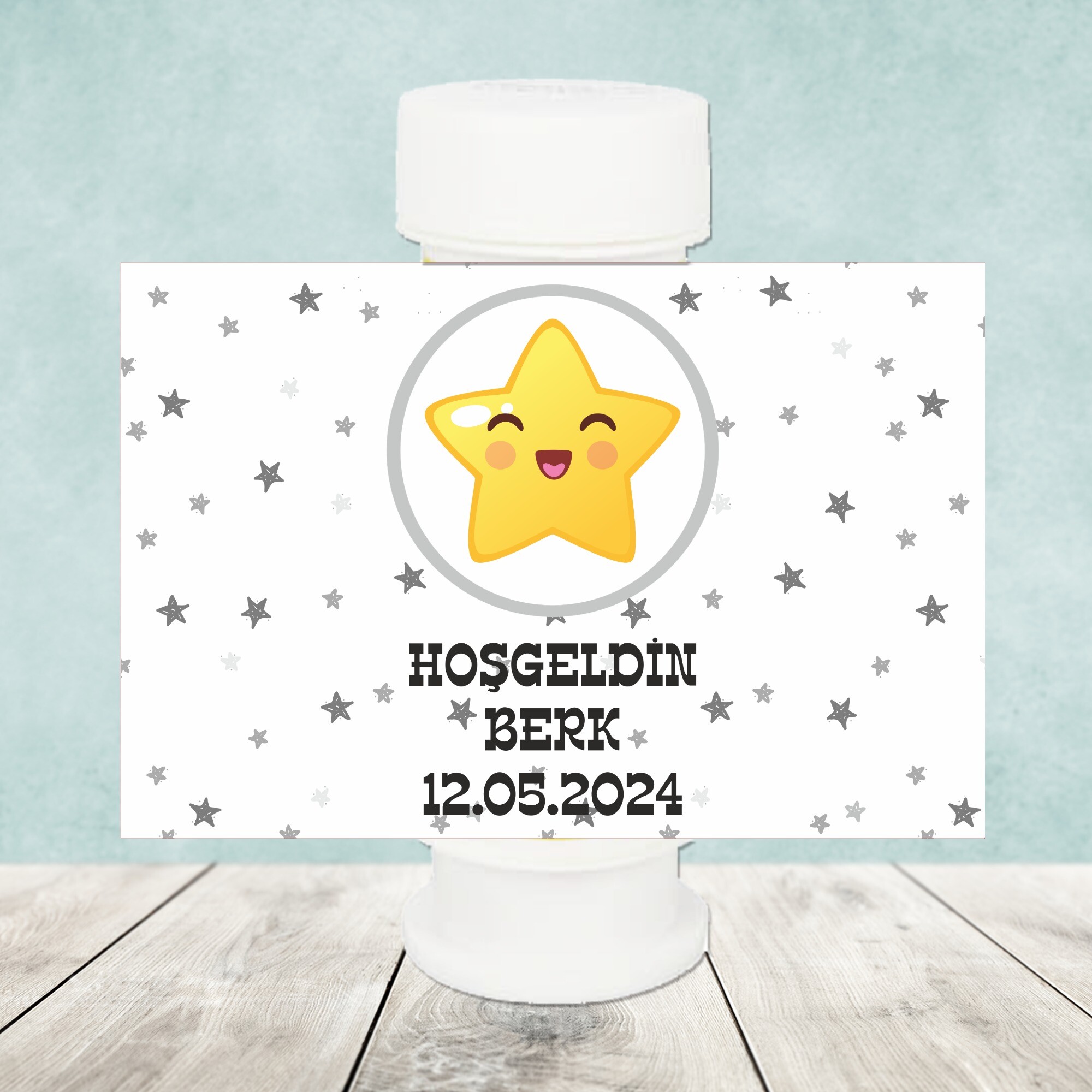 Star Temalı Size Özel Etiketli Köpük Baloncuk Oyuncağı