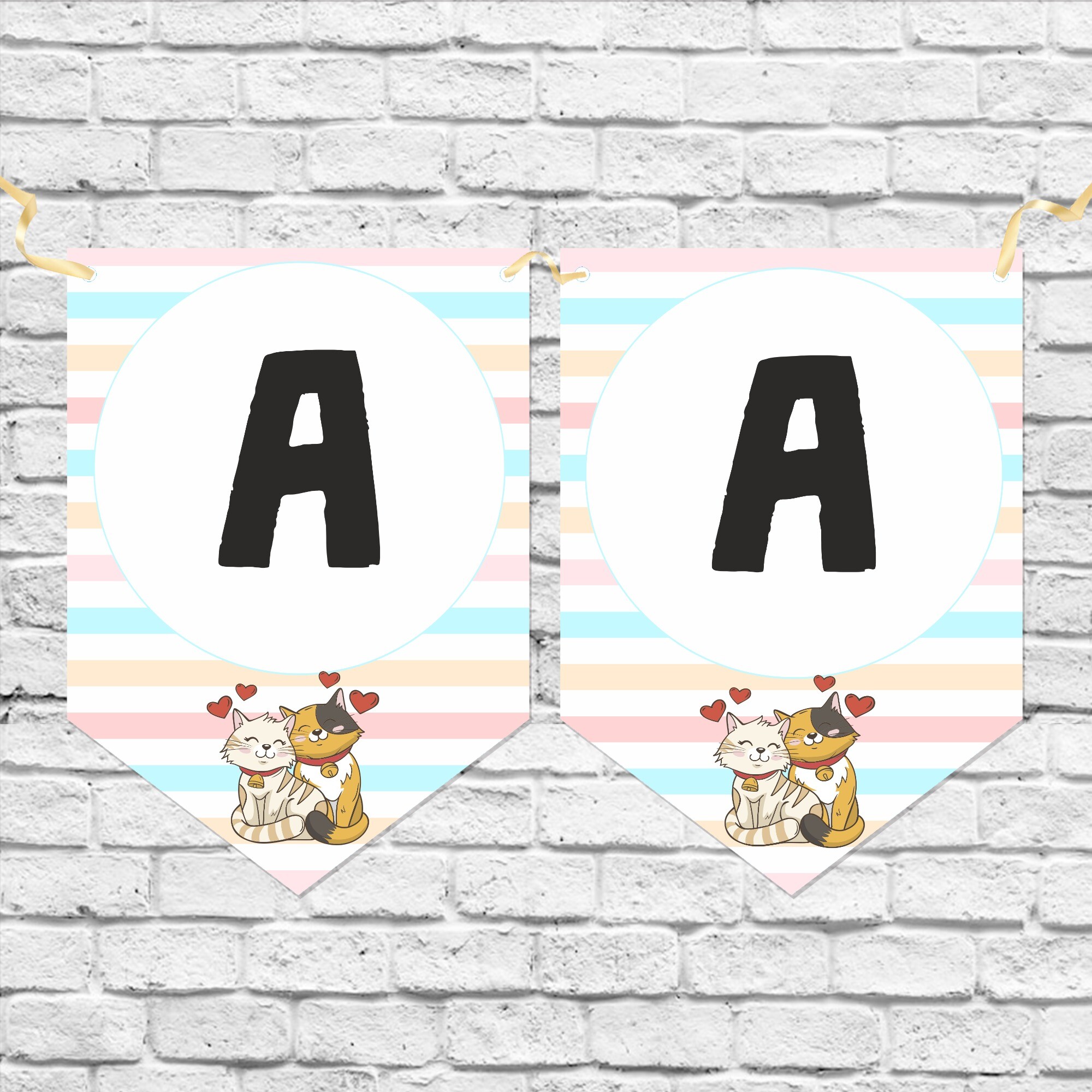 Sevimli Kediler Harf Banner
