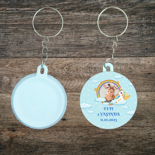 Unicornlu Doğum Günü Anahtarlığı Plastik
