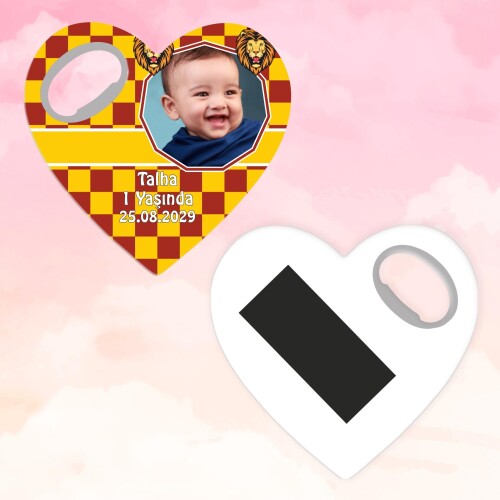 Aslan Cimbomlu Açacaklı Kalp Magnet