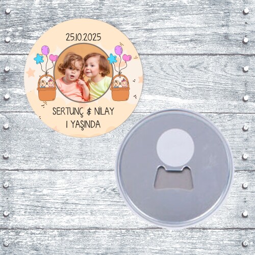İkiz Bebek Açacaklı Buton Magnet