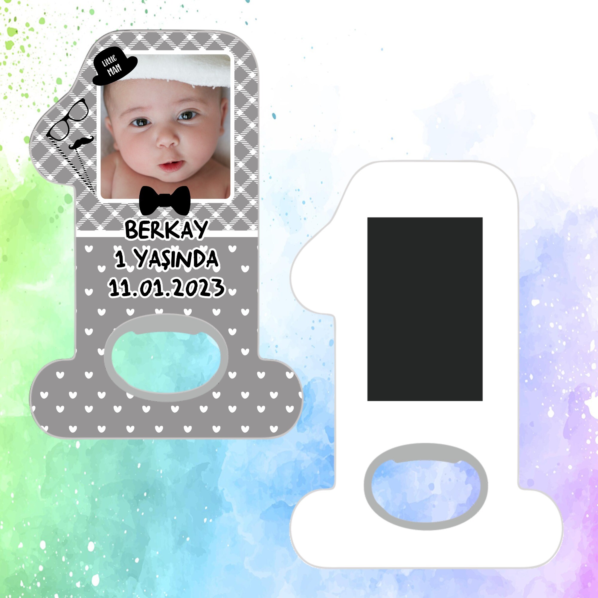 Little Man Küçük Adam 1 Yaş Doğum Günü Magneti