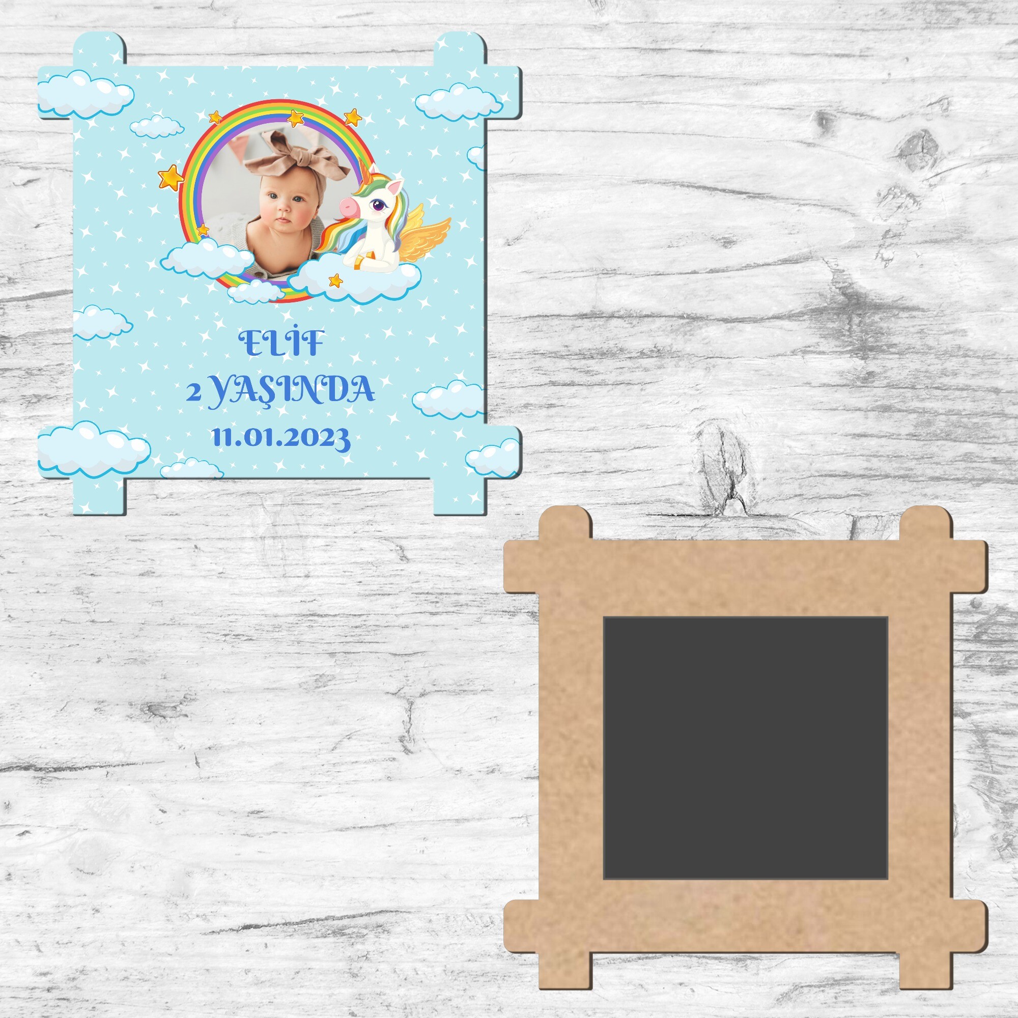 Unicornlu Ahşap Çit Şeklinde Magnet